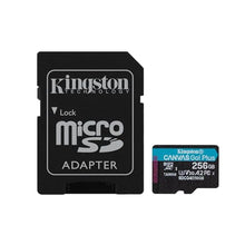 Load image into Gallery viewer, Kingston Canvas Go Plus 256GB microSD Card | Up to 200MB/s | Class 10, UHS-I, U3, V30, A2 | SDCG4/256GB, BlackandWhite_1