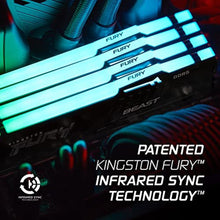 Load image into Gallery viewer, Kingston FURY Beast RGB 64GB 5600MT/s DDR5 CL40 DIMM Desktop Memory (Kit of 2) | Intel XMP 3.0 | Infrared Sync Technology | Overclocking Stability | KF556C40BBAK2-64, Black_455