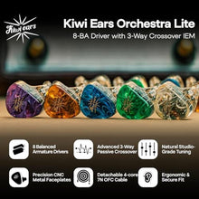 Load image into Gallery viewer, Kiwi Ears Orchestra Lite Custom 8BA Drivers In Ear Monitor HiFi Earphones, Blue_1538