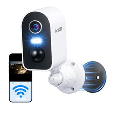 Load image into Gallery viewer, KKB Security Cameras Wireless Outdoor Magnetic, 2K Smart WiFi Camera Indoor for Home Security, Long Battery Life Powered, AI Motion Detection, Color Night Vision, iCam365 APP, 2 Way Audio, White_1