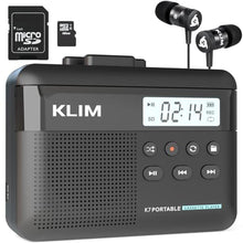 Load image into Gallery viewer, KLIM K7 Cassette Tape Player - Cassette to MP3 Converter - Portable - Built-in Microphone & Speaker - Rechargeable Battery - Earphones - 16GB SD Card - Black_71