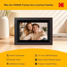 Load image into Gallery viewer, KODAK 10.1 Inch WiFi Digital Picture Frame with 32GB Storage, Electronic Smart Digital Photo Frame 1280x800 IPS Touch Screen, Auto-Rotate, Share Moments Instantly Gifts for Women Mothers Day Christmas, Black_41