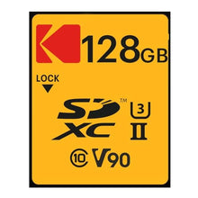 Load image into Gallery viewer, Kodak 128GB UHS-II U3 V90 Ultra Pro SDXC Memory Card - Up to 3000MB/s Read Speed and 270MB/s Write Speed, Black_7998