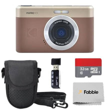 Load image into Gallery viewer, Kodak PIXPRO C1 Compact Digital Camera (Brown) Bundle with 32GB microSDHC Card, Protective Camera Case, Hi-Speed USB Card Reader, USB-C Cable, AC Adapter, and Manufacturer Accessories_1