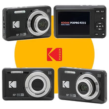Load image into Gallery viewer, KODAK PIXPRO FZ55 16MP Digital Point & Shoot Camera, 5X Optical Zoom, 28mm Wide Angle, 1080P Full HD Video, Bundle with 32GB SD Card, Protective Case, and Hi-Speed Card Reader (Black)_1389