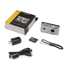 Load image into Gallery viewer, KODAK PIXPRO FZ55-GRY 16MP CMOS Sensor Digital Camera 5X Optical Zoom 28mm Wide Angle 1080P Full HD Video 2.7" LCD Vlogging Camera, Gray_496