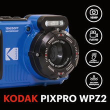 Load image into Gallery viewer, KODAK PIXPRO WPZ2 16MP Waterproof Digital Camera, 15m, 4X Zoom, Blue_141