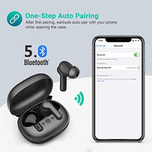Load image into Gallery viewer, Konnek Stein True Wireless Earbuds, Bluetooth 5.1 Active Noise Cancelling Headphones, Sliding Design Charging Case 500mAh, IPX4 Waterproof, Deep Bass Built-in Mic Call for Business & Sports - Black_970