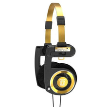 Load image into Gallery viewer, Koss Porta Pro Limited Edition Black Gold On-Ear Headphones, in-Line Microphone, Volume Control and Touch Remote Control, Includes Hard Carrying Case, Wired with 3.5mm Plug, Black and Gold, BlackGold_1