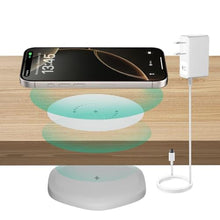 Load image into Gallery viewer, KPON Invisible Wireless Charger, 30mm Under Table Wireless Charger Mat,Furniture Desk Wireless Charging Station for iPhone 15/14/13/12/11/Pro Max//Google Pixel/Samsung/LG/Earbuds (with Adapter)-White_1