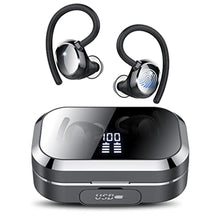 Load image into Gallery viewer, KT1 Ear Buds Wireless Earbuds Bluetooth 5.3 Headphones 72hrs Playtime with Digital Display Sports Wireless Headphones with Earhook Deep Bass 2.0,IPX7 Waterproof, Over-Ear Earphones for Sport Running, Black_1