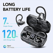 Load image into Gallery viewer, KT1 Ear Buds Wireless Earbuds Bluetooth 5.3 Headphones 72hrs Playtime with Digital Display Sports Wireless Headphones with Earhook Deep Bass 2.0,IPX7 Waterproof, Over-Ear Earphones for Sport Running, Black_531
