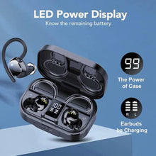 Load image into Gallery viewer, KT1 Ear Buds Wireless Earbuds Bluetooth 5.3 Headphones 72hrs Playtime with Digital Display Sports Wireless Headphones with Earhook Deep Bass 2.0,IPX7 Waterproof, Over-Ear Earphones for Sport Running, Black_533