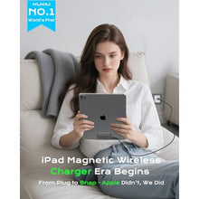 Load image into Gallery viewer, KU XIU Magnetic Wireless Charger for iPad Pro 13" M4/M5 ONLY, 35W Fast Charging Smart Connector Charger, Aluminum Alloy Wireless Charging Pad with 6.56ft USB-C Cord Cable (Adapter Not Included)_113
