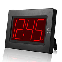 Load image into Gallery viewer, KWANWA Large Digital Alarm Clock, 3" LED Display Battery Operated, Dimmable Auto Night Mode, Easy to Read for Seniors Visually Impaired, Cordless Wall Clock or Table Clock for Bedroom Kitchen Office, BlackCaseredLedDigit_1