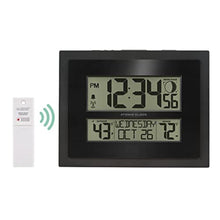 Load image into Gallery viewer, La Crosse Technology 513-75624-INT Digital Atomic Clock with Outdoor Temperature and Moon Phase,Black_8122
