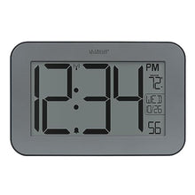 Load image into Gallery viewer, La Crosse Technology Atomic Digital Wall/Table Clock, 10" x 6.5" (513-02927), Silver_1