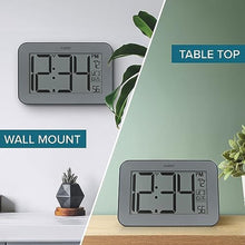 Load image into Gallery viewer, La Crosse Technology Atomic Digital Wall/Table Clock, 10" x 6.5" (513-02927), Silver_3869