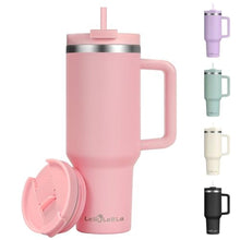 Load image into Gallery viewer, Labulabla 40oz Tumbler with Handle,Double Wall Vacuum Reusable Stainless Steel Insulated Water Bottle,With Leak Proof lid and Straw for Iced or Cold Beverages (light pink), LightPink_1