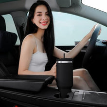 Load image into Gallery viewer, Labulabla 40oz Tumbler with Handle,Double Wall Vacuum Reusable Stainless Steel Insulated Water Bottle,With Leak Proof lid and Straw for Iced or Cold Beverages (Black)_5124