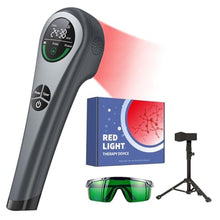 Load image into Gallery viewer, LAFCARE Handheld Red Light Therapy with Stand,Near Infrared Light Therapy Devices for Pain Relief Joint and Muscle Pain for Pets(4 * 808nm+14 * 650nm), Grey_1