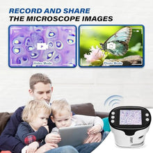 Load image into Gallery viewer, LAKWAR Portable Digital Microscope for Kids & Adults, 200~1000X Pocket Handheld Microscope with Slide Kit, Photo and Video Capture with 2 HD Screen and 32G Micro SD Card, White_1056