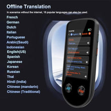 Load image into Gallery viewer, Language Translator Device, Language Translator Two Way with Voice/Offline/Photo 137 Languages, Translator Device No WiFi Needed, Real-Time Portable AI Translator for Travel Learning Business, LightBlack_2482