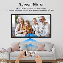 Load image into Gallery viewer, Large Digital Picture Frame 21.5"-WiFi-Photo-Frame - 32GB, 1920x1080 IPS FHD 1080P, Auto Rotate, Share Photo Video via App Email, Free Cloud Storage, Wall Mounted, Gift for Grandparents Father Mother, Black_1486