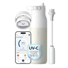 Load image into Gallery viewer, LARQ PureVis 2 Self Cleaning Water Bottle - UV Water Purifier with Filter Straw, Smart App Hydration Tracking, Insulated Stainless Steel - Granite White, 34 Oz, GraniteWhite_1