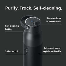 Load image into Gallery viewer, LARQ PureVis 2 Smart UV Self-Cleaning Insulated Water Bottle Filter Straw | Reusable stainless steel water bottle with handle, app water intake tracking, BPA-free, leakproof, 24h cold. 23 oz, O. Black, ObsidianBlack_429