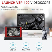 Load image into Gallery viewer, LAUNCH X-431 VSP-100 Endoscope Work with X-431 Tablet 5.5mm Ultra-Thin Digital HD USB Video Inspection Camera Multi-Angle Imaging One-Click Snapshot IP67 Waterproof Borescope Videoscope, black_1636