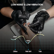 Load image into Gallery viewer, Lavinda Professional Electric Nail Drill Kit, 35000RPM Cordless Portable Machine for Acrylic Gel Nails, Rechargeable E File With Black Rhinestones, Manicure Tools (Black), BlackSwan_4446