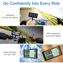 Load image into Gallery viewer, LBW Premium Motorcycle Dash Cam DVR: Wireless Motorcycle Carplay & Android Auto, TPMS, 1080P HD Dash Cam Front and Rear, 5.5" Touch Screen, Bluetooth, Waterproof, 128GB TF Card, Siri & Google Voice, Black_1190