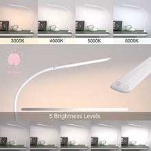 Load image into Gallery viewer, LED Desk Lamp With Clamp, 10W Gooseneck Lamps Touch Control,Swing Arm Clamp Lamp, Architect Clamp Desk Lamp Dimmable,Nail Lamp for Desk Table (White)_7944