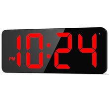Load image into Gallery viewer, LED Digital Wall Clock with Large Display, Big Digits, Auto-Brightness, 12/24Hr Format, Modern Electric Small Silent Wall Clock for Living Room, Bedroom, Classroom, Farmhouse, Kitchen, Office - Red_1