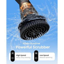 Load image into Gallery viewer, Leebein Electric Spin Scrubber, Cordless Cleaning Brush for Bathroom Shower Tub, IPX7 Waterproof Power Scrubber with 7 Brush Heads, Extendable Long Handle and 2 Speeds Scrubber for Bathtub Floor, Black_1466