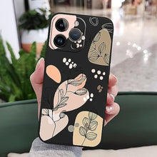Load image into Gallery viewer, LEECG for iPhone 15 Pro Max Case, Side Flowers Pattern Design Slim Soft Protector Phone Cover for iPhone 15 Pro Max, Morandi Black, MorandiBlack_28