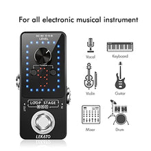 Load image into Gallery viewer, LEKATO Looper Guitar Pedal Guitar Loop Pedal Tuner Pedal 9 Loops 40 Minutes Record Time Unlimited Overdubs for Electric Guitar Bass (Black), BlackLooper_8826