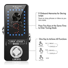 Load image into Gallery viewer, LEKATO Looper Guitar Pedal Guitar Loop Pedal Tuner Pedal 9 Loops 40 Minutes Record Time Unlimited Overdubs for Electric Guitar Bass (Black), BlackLooper_8827
