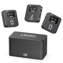 Load image into Gallery viewer, LEKATO Wireless in-Ear Monitor MS-20 Charging, 30H Battery Life with Box, 2.4G IEM System 1Transmitter 2 Receivers Auto-Pairing,OTG Support,One to More, in-Ear Monitoring for Studio,Live,Singer,Band_1