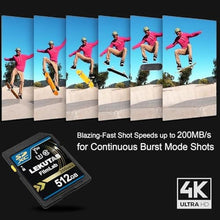 Load image into Gallery viewer, LEKUTAS 512GB SDXC UHS-I Memory Card SD Card - Up to 200MB/s Read Speed_858