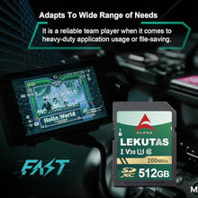 Load image into Gallery viewer, LEKUTAS 512GB SDXC UHS-I Memory Card SD Card - Up to 200MB/s Read Speed, Green_740