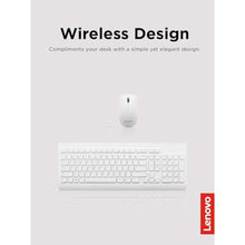 Load image into Gallery viewer, Lenovo 510 Wireless Combo with 2.4 GHz USB Receiver, Slim Full Size Keyboard, Full Number Pad, 1200 DPI Optical Mouse, Left or Right Hand, GX30W75336, White_482