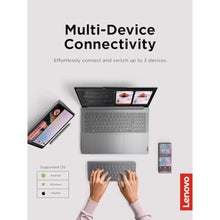 Load image into Gallery viewer, Lenovo Multi-Device Wireless Bluetooth Keyboard, Connect Up to 3 Devices Simultaneously, Compatible with iOS, Android, Windows, Slim Profile, Rechargeable, 60-Hour Battery Life, Iron Grey, Multicolor_158