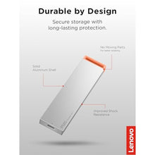 Load image into Gallery viewer, Lenovo PS8S 2TB Portable SSD, Up to 1050MB/s Read, 1000MB/s Write, USB 3.2 USB-C, Slim Lightweight (40g) Aluminum Body, Reliable Storage for PC/Mac & Android, Silver_337
