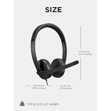 Load image into Gallery viewer, Lenovo USB-A Wired Stereo Headset for PC/Laptop, AI Noise Canceling via APP, 140g Lightweight, Replaceable Earcups, Double-Sided Boom Mic, in-line Controls with Mute for Call. Work with Teams/Zoom, Black_557