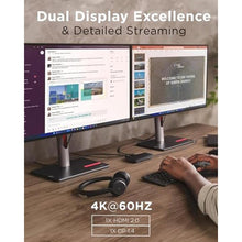 Load image into Gallery viewer, Lenovo USB-C Dual Display Travel Dock - 7 Ports, Integrated Cable, Universal Compatibility, Two displays at 4K - Black_397