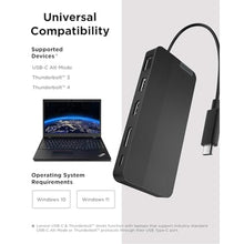 Load image into Gallery viewer, Lenovo USB-C Dual Display Travel Dock - 7 Ports, Integrated Cable, Universal Compatibility, Two displays at 4K - Black_398