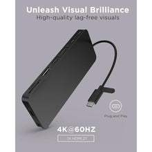 Load image into Gallery viewer, Lenovo USB-C Slim Travel Dock, 8 Ports, Up to 65W PD Pass Through, Integrated USB-C Cable, 4K Display Support, Black_410