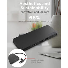 Load image into Gallery viewer, Lenovo USB-C Slim Travel Dock, 8 Ports, Up to 65W PD Pass Through, Integrated USB-C Cable, 4K Display Support, Black_411